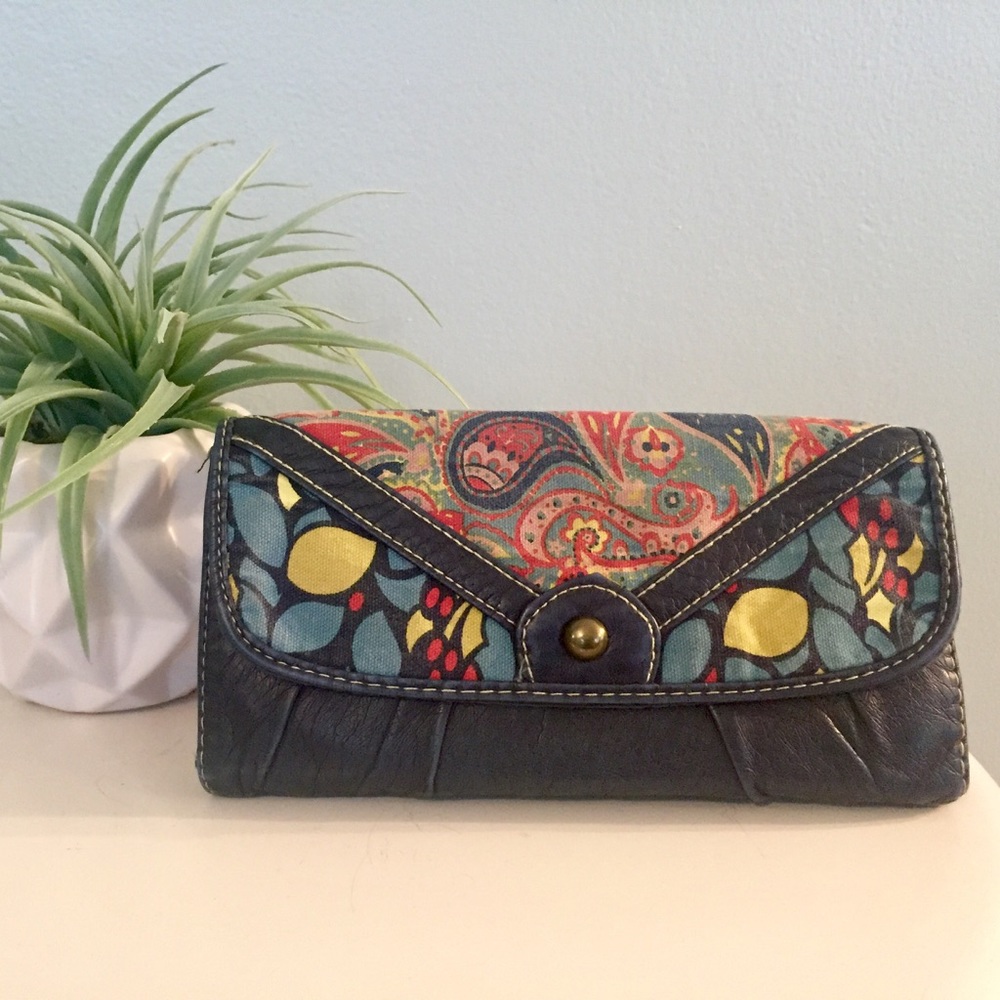 Paisley Floral Navy Wallet